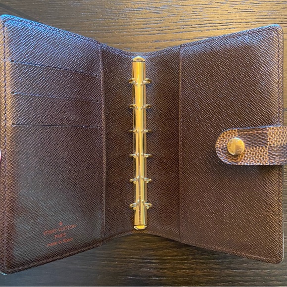 Authentic Louis Vuitton Small Ring Agenda Damier Ebene - Picture 9 of 14